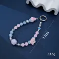 Μοντέρνο κρεμαστό κρυστάλλινο λουλούδι χάντρες για θήκη τηλεφώνου τσάντα 17εκ - Λουλούδι Αστέρι (K6254)
