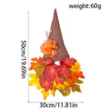 Herbst Thanksgiving Wandbehang Deko, Jute Zwergenhut mit Ahornblättern, 50x30cm 60g - Dunkles Ahornblatt Hut Türbehang