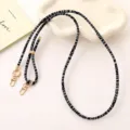 Adjustable woven crossbody strap replacement chain multifunctional phone lanyard black white - K5185 Painted Woven Crossbody Chain / Black
