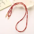 Colorful woven crossbody bag strap replacement with adjustable gold metal hardware and clips. - Painted Woven Crossbody Strap (K5190) / Orange