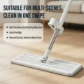 Balai plat lavage sans main avec tête rotative à 360 degrés pour nettoyage humide et sec. - Kit balai serpillère blanc 35 cm (1 chiffon inclus)