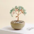 Natuurlijke kristalstenen geldboom bonsai handgemaakte koperdraad ornament voor kantoor thuis. - Aventurijn boom (agaat splitstenen kopjesbasis) - 6 takken