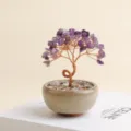 Natuurlijk kristal edelsteen geldboom handgemaakte amethist koperdraad bonsai kantoor - Amethist boom (agaat splitstenen kopjesbasis) - 6 takken