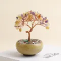 Natuurlijke kristallen edelsteen geldboom bonsai voor thuis kantoor tafel decoratie. - Ametrien Geluksboom (Agaatsplit Theeschotel Basis) 9 Boomtoppen