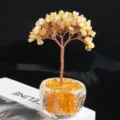 Natuurlijke citrien kristal geldboom bonsai fortuin rijkdom thuis kantoor bureau decor ornament - Citrien 9 Koppen (Kristallen Schaal Basis)