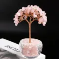 Rozenkwarts kristal geldboom edelsteen boom in glazen pot feng shui bureau decoratie - Rozenkwarts 9 Koppen (Kristallen Schaal Basis)
