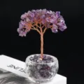 Natuurlijke amethist kristal geldboom bonsai feng shui geluk brenger kantoor decoratie - Amethist 9 Koppen (Kristallen Schaal Basis)