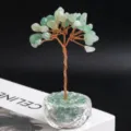 Natuurlijke groene kristallen geldboom edelsteen bonsai voor thuis bureau tafel decor - Groene Aventurijn 3 Koppen (Kristallen Schaal Basis)