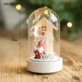 Luz nocturna LED de madera cupula de cristal decoracion de navidad paisaje nevado - Estilo Casa Escalera Papá Noel Blanco