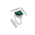 Green zirconia open ring vintage luxury gold plated emerald style adjustable ring - Vintage Green Zirconia Open Style (P9083761)