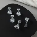 Clear magnetic nail art practice stand chess piece base for press-on nails display tool - Small Transparent