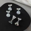 Magnetic aurora nail display stand set for press on nails manicure practice tool base - Aurora Iridescent Transparent