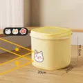 Pet food storage container airtight plastic bucket for cats and dogs small size 20x20x19.5cm - 1.5L / Yellow