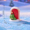 Miniature Christmas resin red door ornament snow scene micro landscape DIY decoration accessory - White Christmas Tree