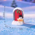 Miniature Christmas snowman red door resin figurine micro landscape decor 4.4x3cm - 11# Snowman