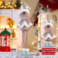 Weihnachten teleskopische Rentier Plüschpuppe Dekoration mit langen verstellbaren Beinen. - Grüner Elch