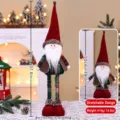 Weihnachten teleskopisch Santa Claus Puppe lange Beine Pluesch Ornament festliche Dekoration - Rot Grüner Weihnachtsmann