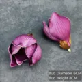 Kuenstliche Magnolien Bluete EVA Falsche Blume Knospe Heimtextilien Hochzeit Deko - 6cm / Purpurrote Blütenknospe