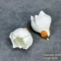 Künstliche weiße Magnolienblüte für Heimdekoration, DIY Blumenarrangement handgemacht - 6cm / Weiß Knospe