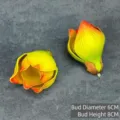 EVA Magnolie künstliche Blütenkopf 6cm Durchmesser für Heimdekoration Blumenarrangements. - 6cm / Blütenknospe mit Orangerotem Tip