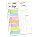 Weekly meal planner notepad with grocery list, A5 spiral tear-off memo pad for daily schedule. - 52 Cards / Magnetic Menu Plastic Board Style 1