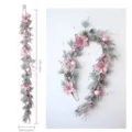 Pink Christmas garland with pine cones berries and poinsettia flowers for holiday decor 180cm - Christmas Garland (T675) / 180cm / Pink