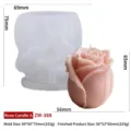 Silicone Rose Candle Mold DIY 3D Flower Soap Plaster Resin Making Tool Craft Supply - Rose Candle A