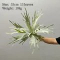 Artificial staghorn fern 13 leaves flocked plant 53cm green home floral decor variant - M