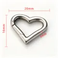 Stainless steel heart-shaped spring clasp DIY jewelry connecting buckle 20x16x3mm accessory - Small Heart Steel Color