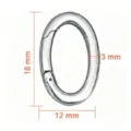 Stainless steel oval spring ring clasp connector for DIY jewelry making, size 18x12mm. - Small Oval Steel Color