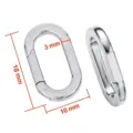 Stainless steel oval spring ring connector clasp for DIY jewelry making and bag hardware - Small U-Shaped Steel Color