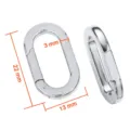 Stainless steel oval spring O-ring clasp for DIY necklace and bracelet jewelry making supplies - Large U-Shaped Steel Color