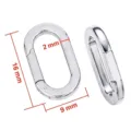 Stainless steel oval spring ring clasp connector for DIY jewelry making, silver. - Mini U-Shaped Steel Color
