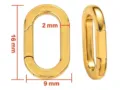Gold oval spring gate ring clasp stainless steel DIY jewelry making findings connector 16mm - Mini U-Shaped Gold