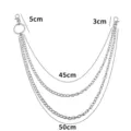 Punk multi-layer metal pants chain hip-hop wallet chain silver jeans accessory for men women - Double Layer Pant Chain