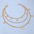 Multi-layer gold star pants chain punk hip hop rock metal waist chain cool fashion accessory - Gold Multi-layer Five-pointed Star Pant Chain