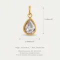 Ciondolo goccia in zircone acciaio inossidabile placcato oro gioiello accessorio minimalista - Aprile