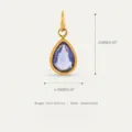 Ciondolo a goccia in acciaio inossidabile dorato con gemma viola dimensioni 11x6.5mm - Giugno