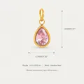 Ciondolo a goccia rosa in acciaio inossidabile, elegante gioiello dorato per accessori. - Ottobre