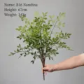 Ramo di fogliame verde di simulazione di pianta Nandina artificiale per decorazione casa - B16 Nandina Verde