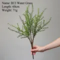 Artificial fern plant green leaves grass simulation landscaping decor for home room setup. - B13 Water Grass