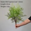 Artificial fern leaf branch green plant for landscaping home decor floral arrangement 62cm - B16 Cypress Leaf Green