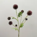 Tallo de flor artificial decorativa de cardo bola para arreglo floral de boda diseño - Púrpura