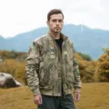 Men's tactical camouflage bomber jacket with stand collar and warm quilted design. - S / Tops / CP Camouflage (Thick, China Standard)