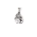 Stainless steel rhinestone pendant swirling charm necklace accessory jewelry charm gift. - Curl Style (XZY03-Steel)