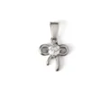 Stainless steel bow pendant with clear zircon stone, perfect for DIY jewelry making variant. - Bowknot Style (XZY08-Steel)