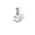 Stainless steel cubic zirconia solitaire pendant charm for DIY necklaces, elegant and simple jewelry. - Solitaire Style (XZY04-Steel)