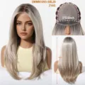 Details of the glueless ombre blonde long straight wig cap, 5x5.5 inch mono base, 216g weight. - New Ombre Blonde
