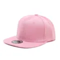 Gorra de béisbol rosa con visera plana snapback, sombrero de sol hip hop urbano unisex. - Ajustable / Rosa