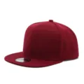 Clásica gorra snapback burdeos con visera plana para hombre y mujer, estilo urbano casual. - Ajustable / Burdeos
